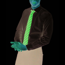 Chemise popeline manches longues à cravate noire / Hommes