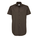 Poplin Shirt Black Tie Short Sleeve / Men