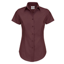 Poplin Shirt Black Tie Short Sleeve / Women