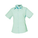 Ladies Poplin Short Sleeve Blouse