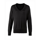 Ladies V-Neck Knitted Sweater