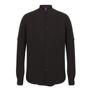 Mens Mandarin Shirt Roll Tab Sleeve