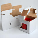 Boîte pliante avec fenêtre pour les tasses blanc