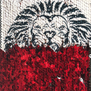 Pailletten Patch red/white für die Sublimation und Applikation auf Textilien