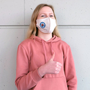 Gesichtsmaske aus Filtervlies mehrfach verwendbar 4-farbig bedruckt - Modell: David