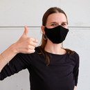 Stoffmaske Modell: James, unbedruckt schwarz