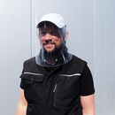 Atlantis Action Cap mit Visier das per Druckknopf befestigt wird Modell: Josef II weiß