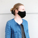Stoffmaske für Jugendliche (10 - 16 Jahre) aus Baumwolle mehrfach verwendbar - Modell: Youngster schwarz, unbedruckt
