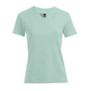 Camiseta con cuello en V y costilla para mujer