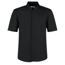 Men`s Tailored Fit Bar Shirt Mandarin Collar Short Sleeve
