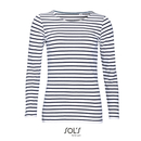 Women`s Long Sleeve Striped T-Shirt Marine