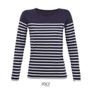 T-shirt a righe manica lunga da donna Matelot