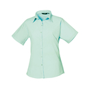 Ladies` Poplin Short Sleeve Blouse