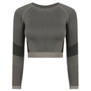 Ladies Seamless Panelled Long Sleeve Crop Top