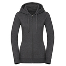 Ladies` Authentic Melange Zipped Hood Sweat