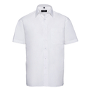 Camisa clásica de popelina de algodón puro de manga corta para hombre