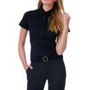 Camicia in popeline nero Legare manica corta / Donne