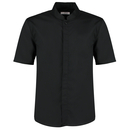 Men`s Tailored Fit Bar Shirt Mandarin Collar Short Sleeve