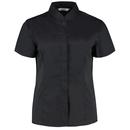 Women`s Tailored Fit Bar Shirt Mandarin Collar Short Sleeve