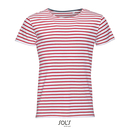 Hombres `s cuello redondo a rayas T-Shirt Millas