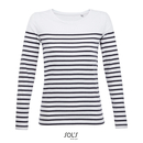 T-shirt a righe manica lunga da donna Matelot