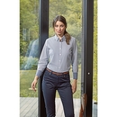 Camisa de rayas Oxford de algodón para mujer