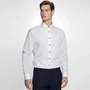 Camicia da uomo a maniche lunghe con vestibilità sagomata in popeline