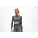 Ladies Seamless Panelled Long Sleeve Crop Top