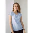 Ladies` Pleat Front Short Sleeve Blouse