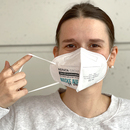Modelo de máscara FFP2: Markus, impreso en blanco (sin válvula de exhalación)