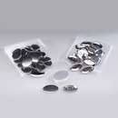 100 ovale Buttons mit Sicherheitsnadel 45mm x 69mm