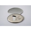 100 ovale Buttons 45mm x 69mm mit Flaschenöffner