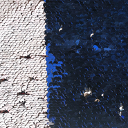 Pailletten Patch blue/white für die Sublimation und Applikation auf Textilien