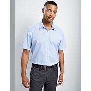 Premier Workwear - Camicia in cotone a maniche corte da uomo con microcheck (percalle)