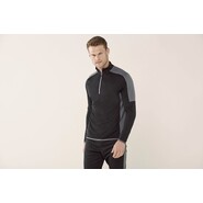 Finden+Hales Adults 1/4 Zip Midlayer With Contrast Panelling