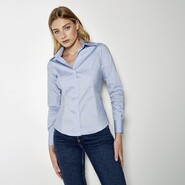 Kustom Kit Camicia Oxford aziendale da donna a manica lunga dal taglio sartoriale