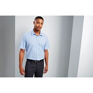 Premier Workwear - Camicia in cotone a maniche corte da uomo con microcheck (percalle)