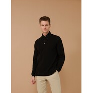 Henbury Long Sleeved Cotton Piqué Polo Shirt