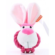 Mbw MiniFeet® Dog Toy Knotted Animal Rabbit (Pink, One Size)