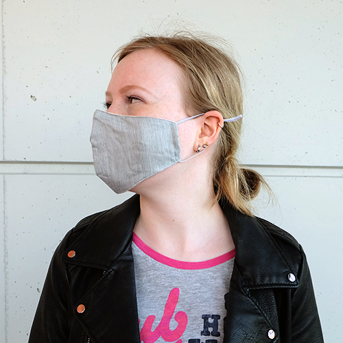 Fabric mask model: Trina incl. 2 interchangeable filters, unprinted gray