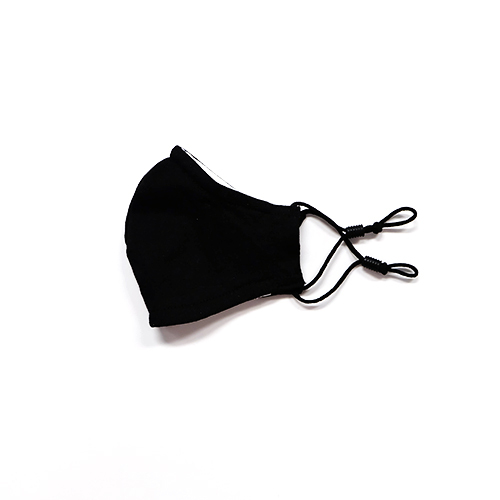 Cloth mask for children made of cotton reusable - model: Kiddy, black unprinted