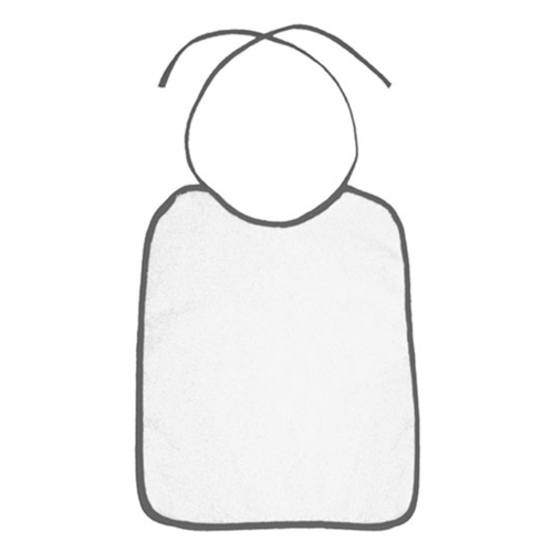 Piped Border Baby Bib Terry