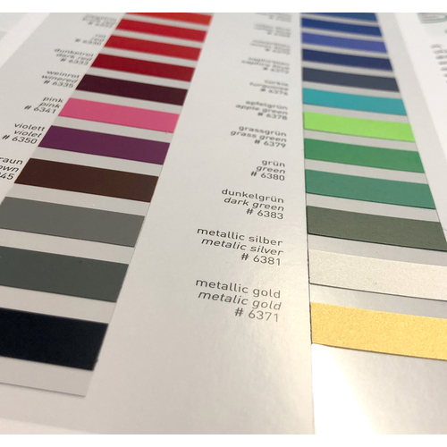 YOW! color chart standard glossy and matte
