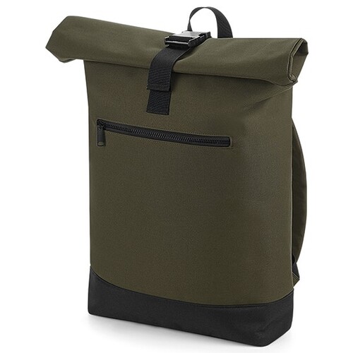 BagBase Roll-Top Backpack (Military Green, 32 x 44 x 13 cm)
