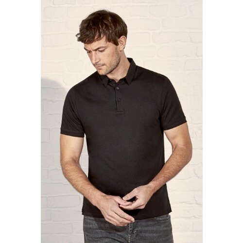 Bargear Men´s Fashion Fit Polo Shirt Short Sleeve (Black, S)