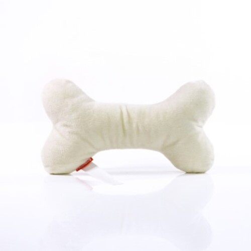Mbw MiniFeet® Dog Toy Bone with Squeak Function (Cream, One Size)