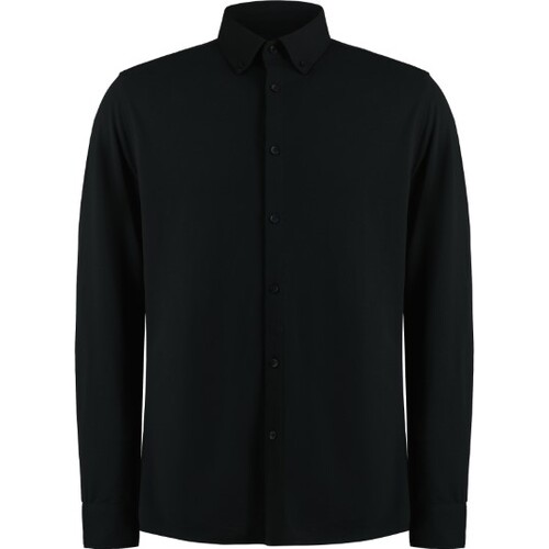 Kustom Kit Tailored Fit Superwash® 60º Pique Shirt manches longues (Black, S (36-38))