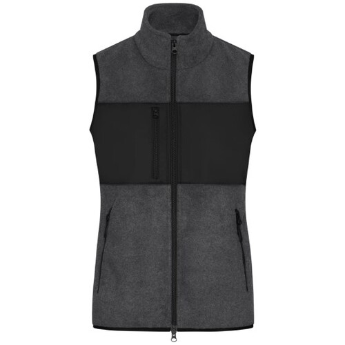 James&amp;Nicholson Ladies' Fleece Vest (Dark Melange, Black, M)