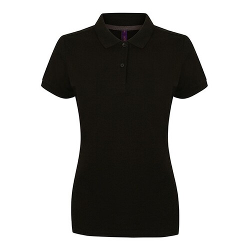 Henbury Ladies´ Micro-Fine-Piqué Polo Shirt (Black, XXS)