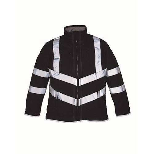 YOKO Hi-Vis Kensington Jacket With Fleece Lining (Black, XS)